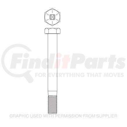 HDR30550011 by FREIGHTLINER - Leaf Spring Bolt - 1-14 UNS-2A in. Thread Size