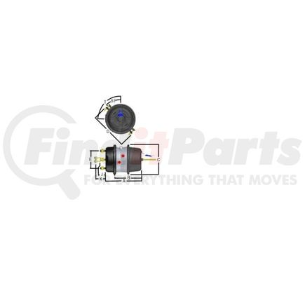 HDX-GC2430XLCW by FREIGHTLINER - Air Brake Chamber - Powder Coated, 3 in. Stroke Length