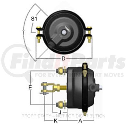 HDX-S127200215 by FREIGHTLINER - Brake Chamber - Sc 20L, Welded Clevis