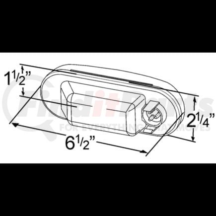 GRO-52562 by FREIGHTLINER - Tail Light - Oval, Polycarbonate Lens, Polycarbonate Housing, Red, Red Lens