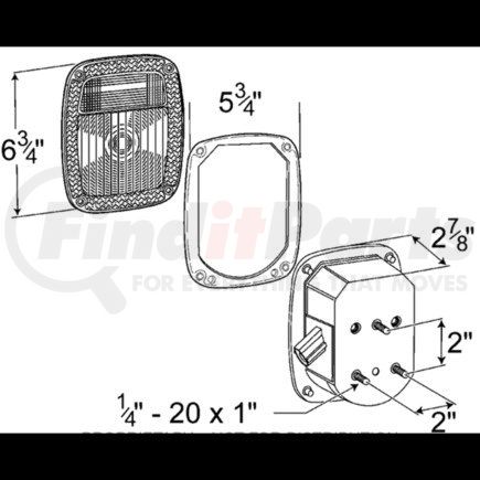 GRO-53792 by FREIGHTLINER - Brake / Tail Light Combination Assembly - Red/Clear Lens, 6.75 in. x 5.75 in.