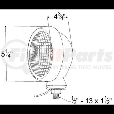 GRO64441 by FREIGHTLINER - Driving Light - Steel Housing, Clear Lens