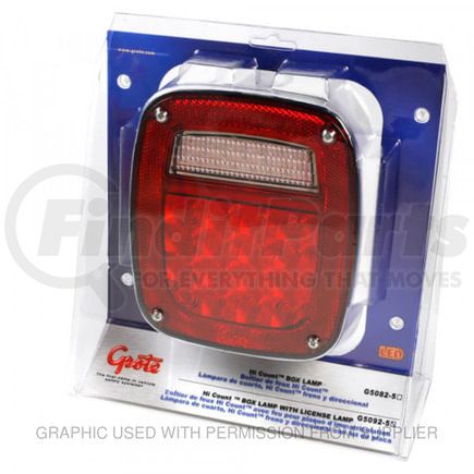 GRO-G5092-5 by FREIGHTLINER - Brake / Tail / Turn Signal Light - Red/Clear Lens