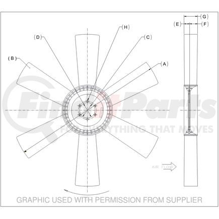 KYS-4735-38825-01 by FREIGHTLINER - Engine Cooling Fan Assembly - Clockwise, 30 in. Max OD