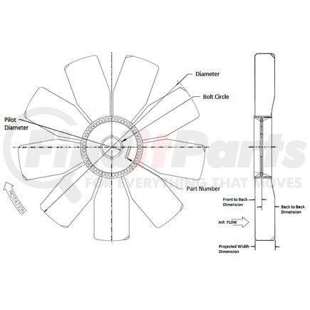 KYS-4735-41392-08 by FREIGHTLINER - Engine Cooling Fan Assembly - Clockwise, 32 in. Max OD