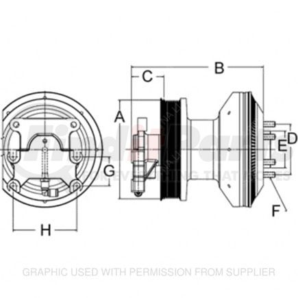 HOR-79A8618 by FREIGHTLINER - Engine Cooling Fan Clutch