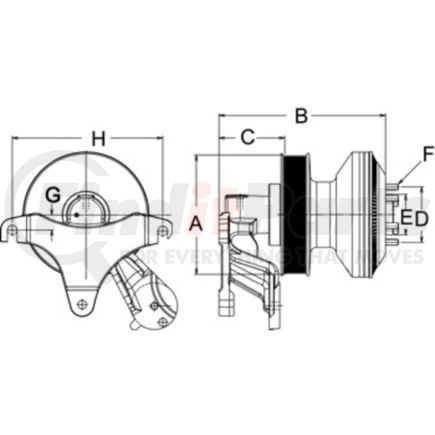 HOR-79A9222 by FREIGHTLINER - Engine Cooling Fan Clutch - Reman, Drive Master, SE21, 190.4