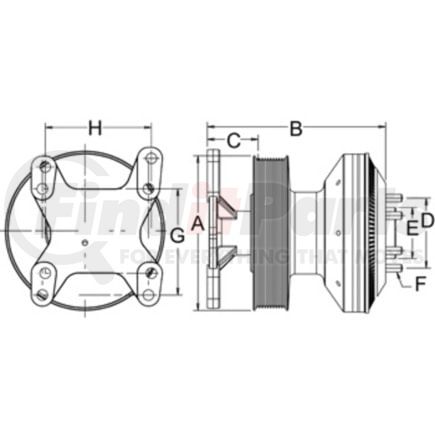 Freightliner HOR-79A9300 Engine Cooling Fan Clutch Engine Cooling Fan Clutch - Drive Master Reman, 190.4 OD