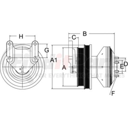 HOR-79A9857 by FREIGHTLINER - Engine Cooling Fan Clutch - Drive Master SE24, Reman, Cat, 228