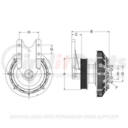 HOR99A81002 by FREIGHTLINER - Hub & Cl-Engine Fan & Dr, Dmadv,