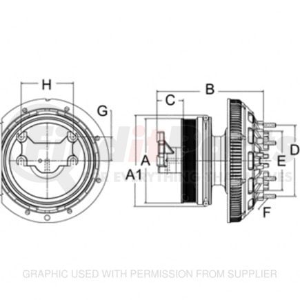 Freightliner HOR-99A9995 Engine Cooling Fan Clutch Clutch - Dma2S Se 24 186.47, 8-Pk, 127.0 Plt