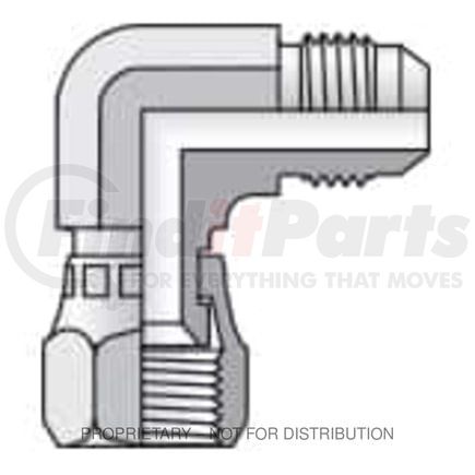 PH-8-C6X-S by FREIGHTLINER - Pipe Fitting - Elbow, Female Swivel, Steel, 37 deg Flare