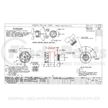 POL-31-152PF by FREIGHTLINER - Ignition Switch - 14V