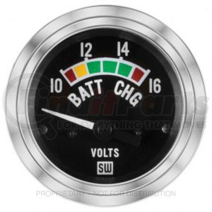 SW82309 by FREIGHTLINER - Voltmeter Gauge - 10-16V, 2.06 in. Outer Diameter, Electromechanical