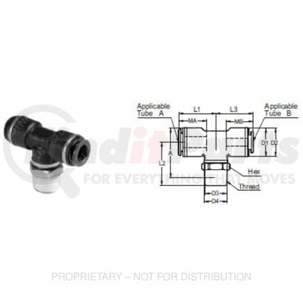 SMC-KV2T11-35S by FREIGHTLINER - Air Brake Air Line Fitting