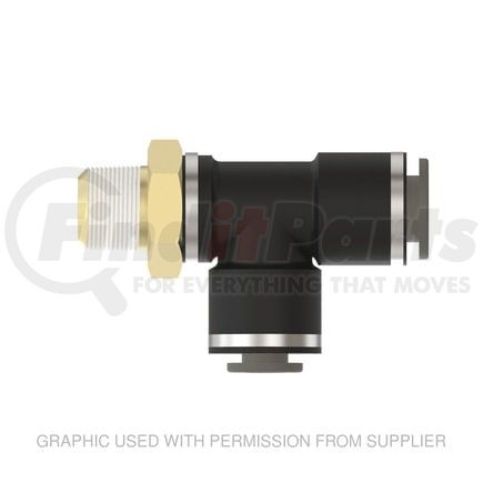 SMC-KV2Y11-13-36S by FREIGHTLINER - Pipe Fitting - Tee, 3/8 Male PT + 3/8 Polycarbonate + 1/2 Polycarbonate, Gray