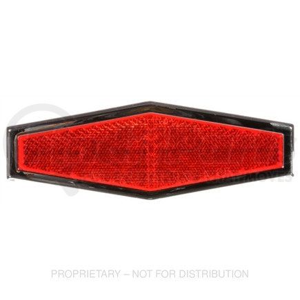TL98034R by FREIGHTLINER - Hexagon, Red, Reflector, Chrome ABS Adhesive
