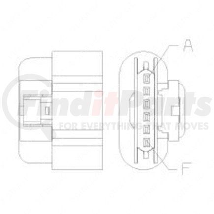 23-13144-610 by FREIGHTLINER - Multi-Purpose Wiring Terminal - ECU/Device, Female, Black, Plug, 6 Cavity Count