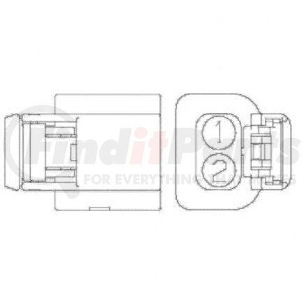 23-13149-211 by FREIGHTLINER - Multi-Purpose Wiring Terminal - ECU/Device, Black, Plug, 2 Cavity Count