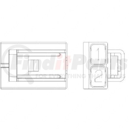 23-13149-215 by FREIGHTLINER - Multi-Purpose Wiring Terminal - ECU/Device, Female, Black, Plug, 2 Cavity Count