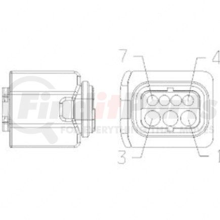 23-13149-703 by FREIGHTLINER - Multi-Purpose Wiring Terminal - ECU/Device, Female, Black, Plug, 7 Cavity Count