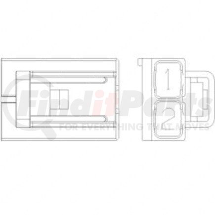 23-13149-216 by FREIGHTLINER - Multi-Purpose Wiring Terminal - ECU/Device, Female, Gray, Plug, 2 Cavity Count