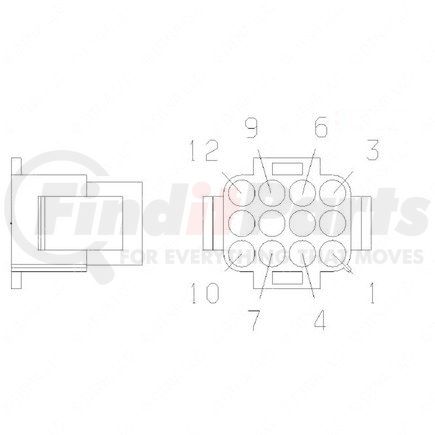 23-13150-003 by FREIGHTLINER - Multi-Purpose Wiring Terminal - Female, Natural, Inline, 12 Cavity Count