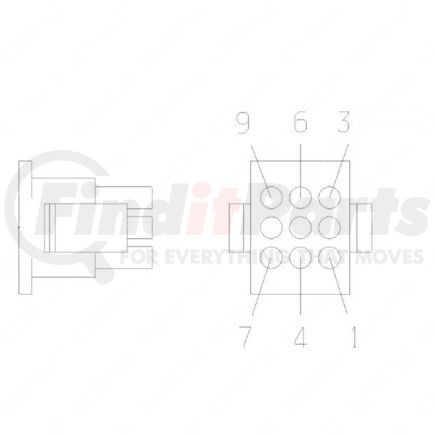 23-13150-901 by FREIGHTLINER - Multi-Purpose Wiring Terminal - Male, Natural, Inline, 9 Cavity Count