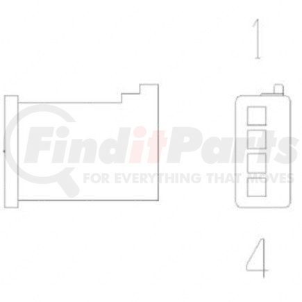 23-13151-401 by FREIGHTLINER - Multi-Purpose Wiring Terminal - Female, Black, ECU/Device, 4 Cavity Count