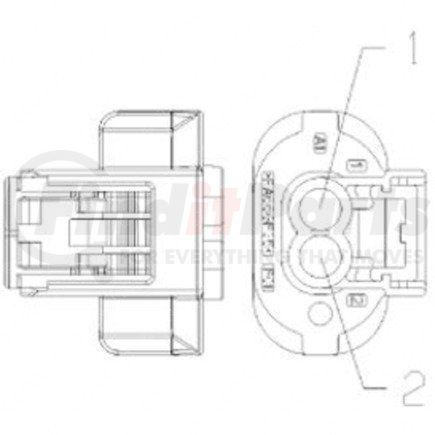 23-13153-243 by FREIGHTLINER - Multi-Purpose Wiring Terminal - ECU/Device, Female, Blue, Plug, 2 Cavity Count