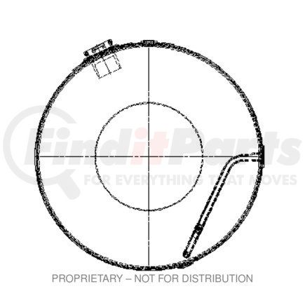 A03-32714-491 by FREIGHTLINER - Fuel Tank - Aluminum, 25 in., RH, 140 gal, Polished, without Exhaust Fuel Gauge Hole