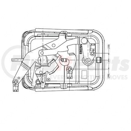 A18-68368-001 by FREIGHTLINER - Exterior Door Handle - Right Side, 6.35 in. x 4.65 in.