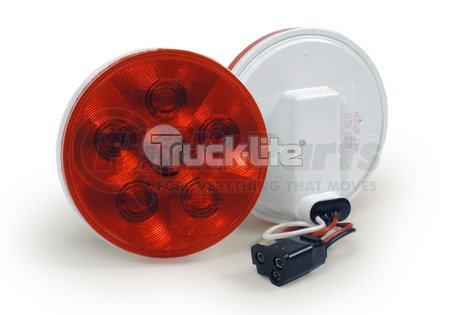 44957R by TRUCK-LITE - LED Super 44 S/T/T 6 Diode  Hard Wired w/PE Connector Gray Flange, Diamond Shell