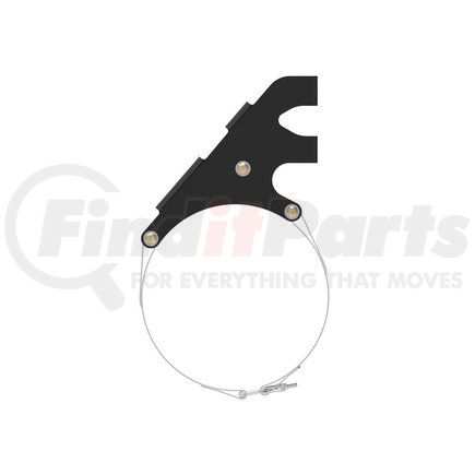 A04-34259-009 by FREIGHTLINER - Exhaust After-Treatment Device Mounting Bracket - Steel, Black, 0.19 in. THK