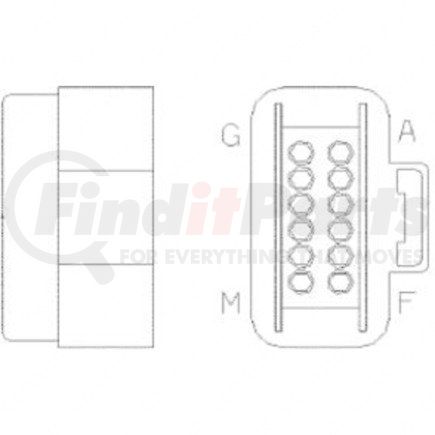 A06-25512-013 by FREIGHTLINER - Multi-Purpose Wiring Terminal - Cover/Cap, Black, Plug, 12 Cavity Count