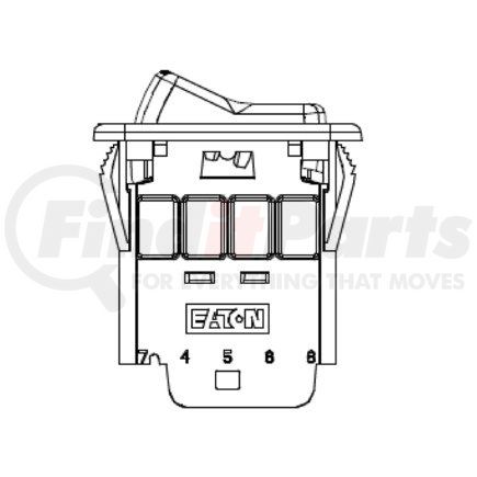 A06-43378-016 by FREIGHTLINER - Under Hood Light Switch - 43.9 mm x 24.9 mm, 1 to 4 mm THK