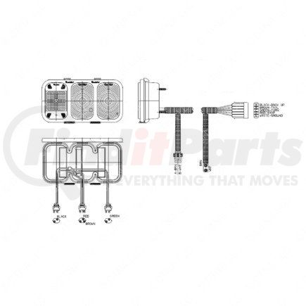 A06-54833-001 by FREIGHTLINER - Tail Light - Right Side