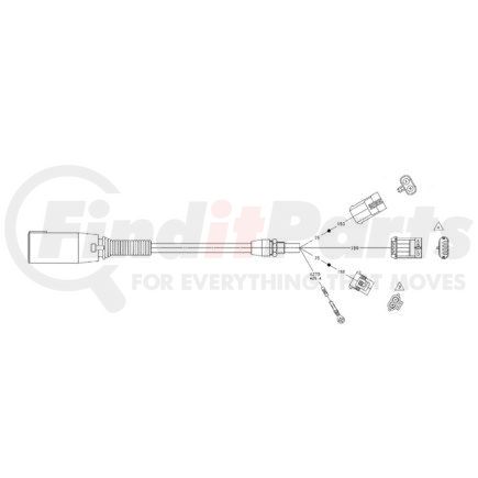 A0657912000 by FREIGHTLINER - Trailer to Receptacle Main Wiring Harness - 12 Feet, Straight, Fixed