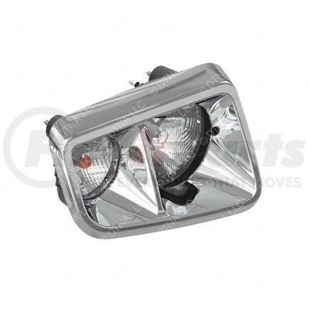 A06-88572-009 by FREIGHTLINER - Headlight Assembly - Right Hand, Polycarbonate, With Chrome Bezel