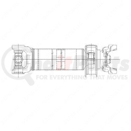 A09-10657-590 by FREIGHTLINER - Drive Shaft - W Slip and Stub Yokes, Rear, SPL100, Inboard, Main, Midship, 59.0 in.