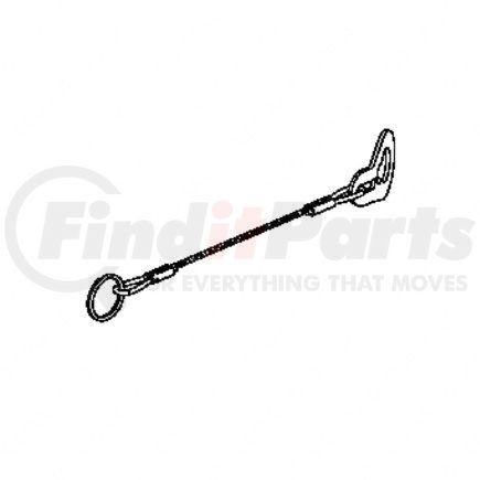 A12-16785-155 by FREIGHTLINER - Air Brake Reservoir Drain Valve Cable - 1680 mm Cable Length