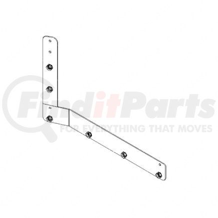 A1712536001 by FREIGHTLINER - Hood Cross Bar Bracket - Steel, Black, 0.11 in. THK