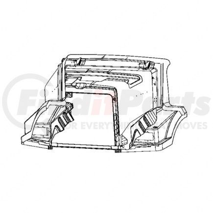 A17-17616-008 by FREIGHTLINER - Hood - 123Sa, Square, Dual Outside Air Cleaner, 4900Sa, 123, Bumper To Back Of Cab