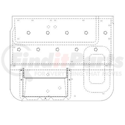 A18-37246-500 by FREIGHTLINER - Door Interior Trim Panel - Vinyl, Flint Black, 31 in. x 25.37 in.