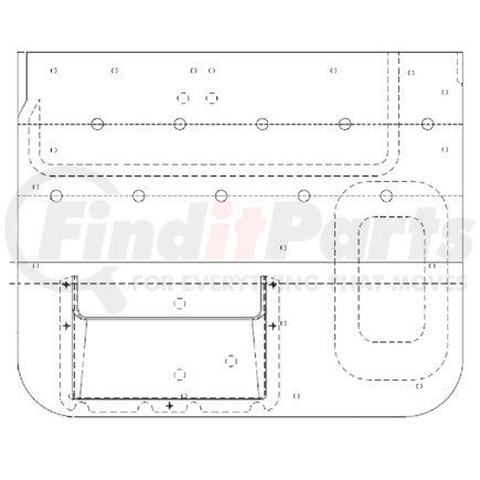 A18-49036-510 by FREIGHTLINER - Door Interior Trim Panel - Vinyl, Graphite Black, 31 in. x 25.37 in., 0.95 in. THK