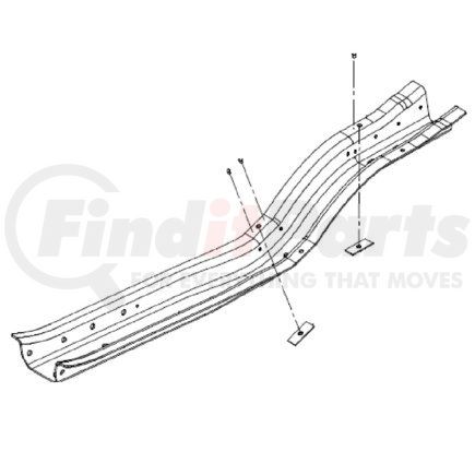 A1844384005 by FREIGHTLINER - Floor Pan Crossmember Reinforcement - Aluminum, 1319.65 mm x 226.66 mm, 4.06 mm THK