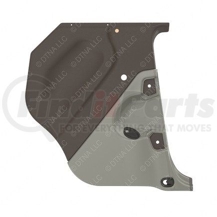 A18-68536-007 by FREIGHTLINER - Door Interior Trim Panel - Right Side, Thermoplastic Olefin, Dark Taupe, 867.87 mm x 864.03 mm