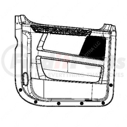 A18-71390-011 by FREIGHTLINER - Door Interior Trim Panel - Right Side, Semi Rigid Laminated Fiber Board, Carbon, 748.83 mm x 857.79 mm