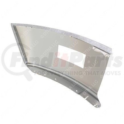A21-26501-015 by FREIGHTLINER - Bumper End - Left Side, 633.53 mm x 353.52 mm, 3.42 mm THK