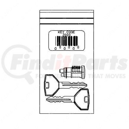 A22-46830-005 by FREIGHTLINER - Door and Ignition Lock Set - Z005 Key Code